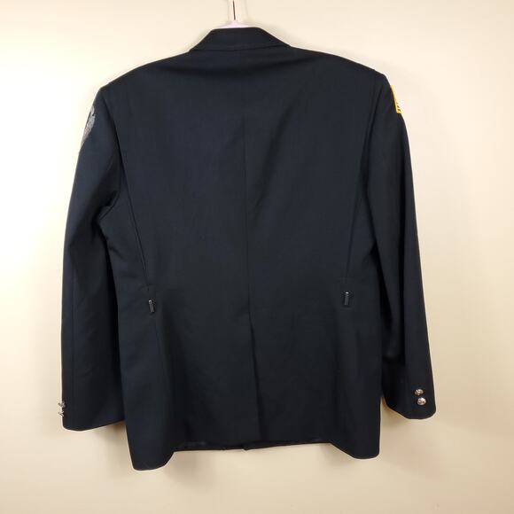 Vintage Army Dress Wool Jacket with American Flag Patch Size 42R - Picture 6 of 12